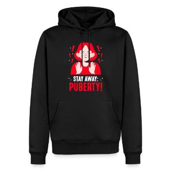 Bleiben Sie Weg: Pubertät Teenager Erwachsen - Männer Premium Bio Hoodie - Schwarz - Vorne - Nico (187cm)
