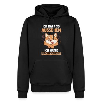 Ich Darf So Aussehen Ich Hatte Nachtschicht Hund - Männer Premium Bio Hoodie - Schwarz - Vorne - Nico (187cm)