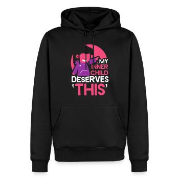 Mein Inneres Kind Verdient Das Selbstliebe Süß - Männer Premium Bio Hoodie - Schwarz - Vorne - Nico (187cm)