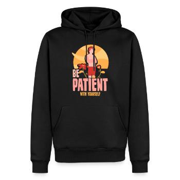 Sei Geduldig Mit Dir Selbst Selbstliebe Positiv - Männer Premium Bio Hoodie - Schwarz - Vorne - Nico (187cm)