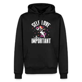 Selbstliebe Ist Wichtig Positiv Eigenliebe Süß - Männer Premium Bio Hoodie - Schwarz - Vorne - Nico (187cm)