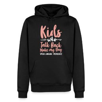 Speech Therapist Therapy Assistant - Men’s Premium Organic Hoodie - black - Front - Nico (187cm)