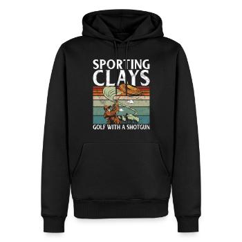 Tontaubenschießen & Lustige Sportschütze Tontauben - Männer Premium Bio Hoodie - Schwarz - Vorne - Nico (187cm)