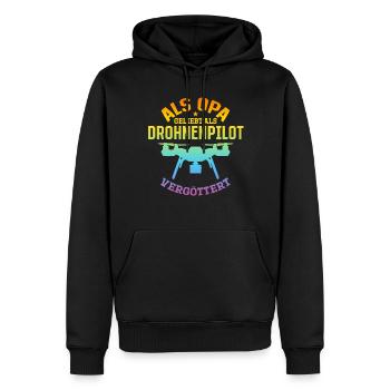 Drohnenpilot - Als Opa geliebt als Drohnenpilot ve - Männer Premium Bio Hoodie - Schwarz - Vorne - Nico (187cm)