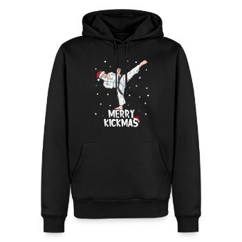 Karate Weihnachtsmann Kampfsport Weihnachten - Männer Premium Bio Hoodie - Schwarz - Vorne - Nico (187cm)
