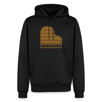 Piano - Men’s Premium Organic Hoodie - black - Front - Nico (187cm)