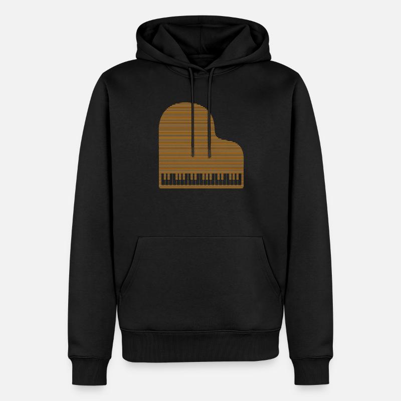 Klavier - Männer Premium Bio Hoodie - Schwarz