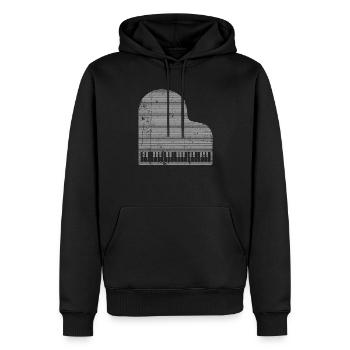 Piano - Men’s Premium Organic Hoodie - black - Front - Nico (187cm)
