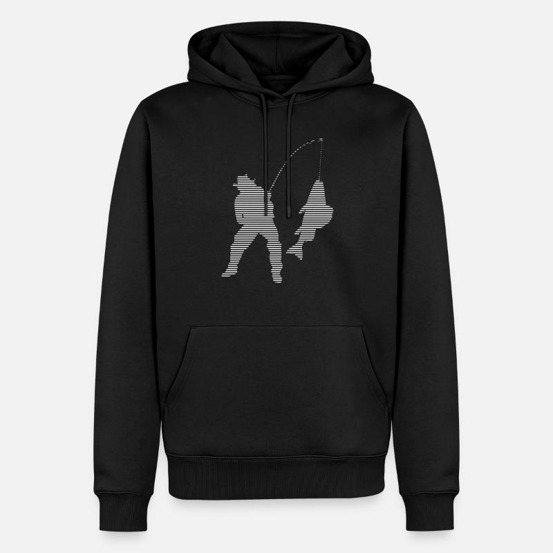 Pêche - Sweat à capuche Premium bio Homme - noir