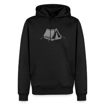Camp - Sweat à capuche Premium bio Homme - noir - Devant - Nico (187cm)