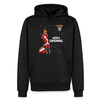 Merry Swishmas Weihnachtsmann Basketball - Männer Premium Bio Hoodie - Schwarz - Vorne - Nico (187cm)