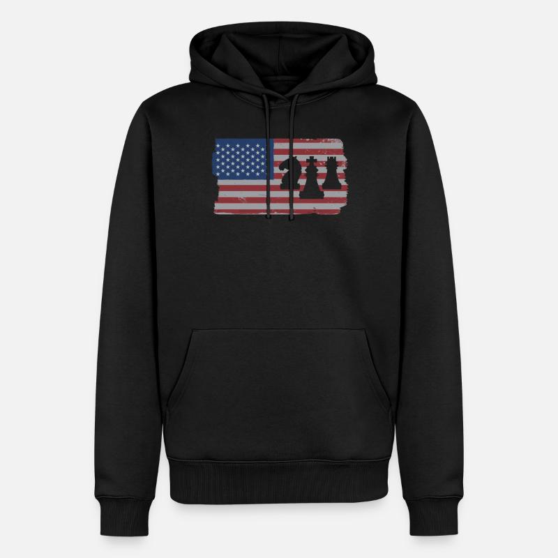 Joueur d’échecs - Sweat à capuche Premium bio Homme - noir