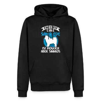 Leben ohne Samojede Samojedenspitz - Männer Premium Bio Hoodie - Schwarz - Vorne - Nico (187cm)