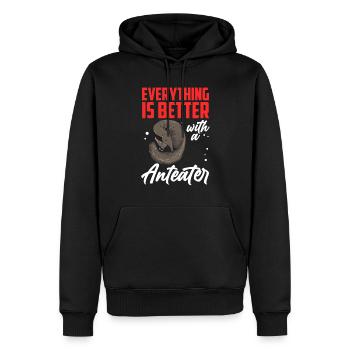 Tout mieux avec le fourmilier nain fourmilier - Sweat à capuche Premium bio Homme - noir - Devant - Nico (187cm)