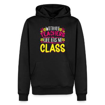Lehrer sans professeurs La vie sans classe l’école - Sweat à capuche Premium bio Homme - noir - Devant - Nico (187cm)
