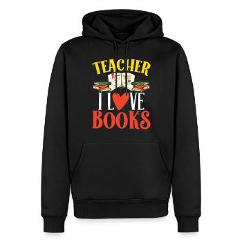 Lehrer Teacher Love Books Schule Schüler Klasse - Männer Premium Bio Hoodie - Schwarz - Vorne - Nico (187cm)
