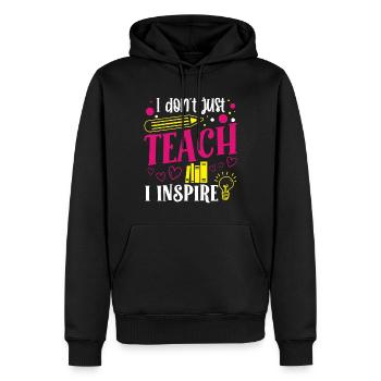 Teacher Don't Just Teach Inspire School Students - Men’s Premium Organic Hoodie - black - Front - Nico (187cm)