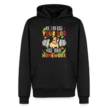 Enseignant Votre chien a mangé vos devoirs Élèves de l’école - Sweat à capuche Premium bio Homme - noir - Devant - Nico (187cm)