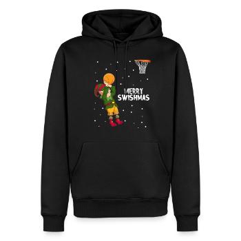 Merry Swishmas Weihnachtself Basketball Elf - Männer Premium Bio Hoodie - Schwarz - Vorne - Nico (187cm)