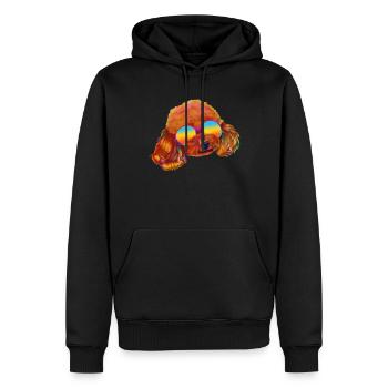 Caniche Chien Caniche Vintage - Sweat à capuche Premium bio Homme - noir - Devant - Nico (187cm)