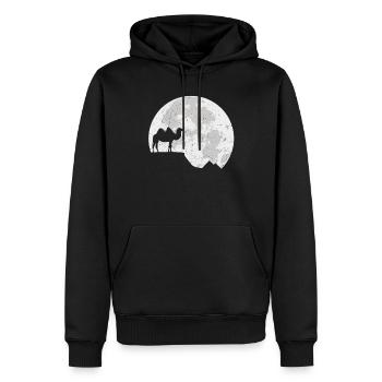 camel - Men’s Premium Organic Hoodie - black - Front - Nico (187cm)