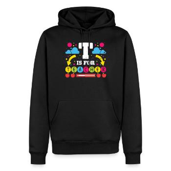 Teacher T Is For Teacher School Student Class - Men’s Premium Organic Hoodie - black - Front - Nico (187cm)