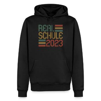 Realschule bestanden Realschulabschluss 2023 - Männer Premium Bio Hoodie - Schwarz - Vorne - Nico (187cm)