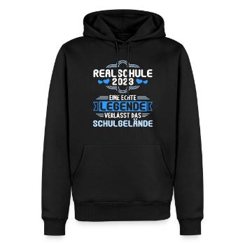 Eine Legende verlässt das Gelände Realschule 2023 - Männer Premium Bio Hoodie - Schwarz - Vorne - Nico (187cm)