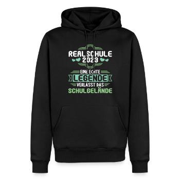 Eine Legende verlässt das Gelände Realschule 2023 - Männer Premium Bio Hoodie - Schwarz - Vorne - Nico (187cm)