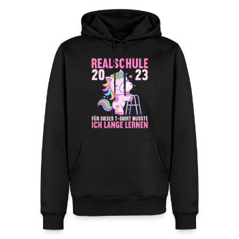 für dieses musste ich lange lernen Realschule 2023 - Männer Premium Bio Hoodie - Schwarz - Vorne - Nico (187cm)