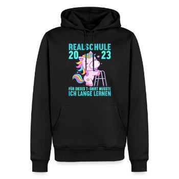 für dieses musste ich lange lernen Realschule 2023 - Männer Premium Bio Hoodie - Schwarz - Vorne - Nico (187cm)