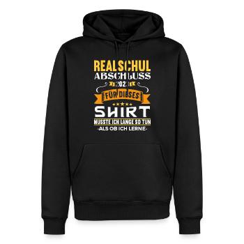 musste lange so tun als ob ich lerne Realschule - Männer Premium Bio Hoodie - Schwarz - Vorne - Nico (187cm)