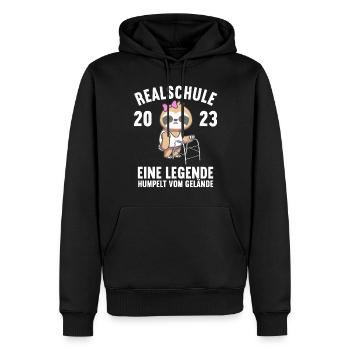 Eine Legende verlässt das Gelände Realschule 2023 - Männer Premium Bio Hoodie - Schwarz - Vorne - Nico (187cm)