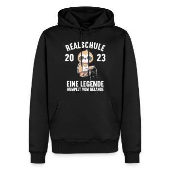 Eine Legende verlässt das Gelände Realschule 2023 - Männer Premium Bio Hoodie - Schwarz - Vorne - Nico (187cm)