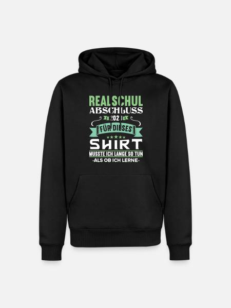 musste lange so tun als ob ich lerne Realschule - Männer Premium Bio Hoodie - Schwarz