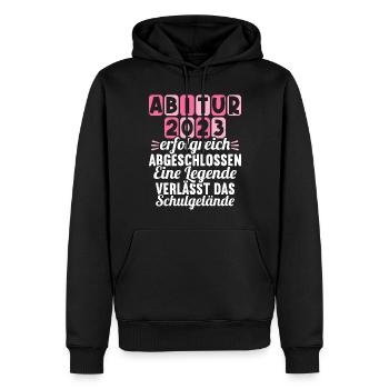 Eine echte Legende verlässt Gelände Abi 2023 - Männer Premium Bio Hoodie - Schwarz - Vorne - Nico (187cm)