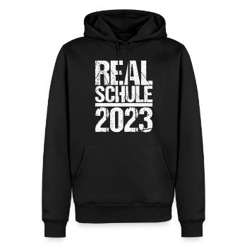 Realschule bestanden Realschulabschluss 2023 - Männer Premium Bio Hoodie - Schwarz - Vorne - Nico (187cm)