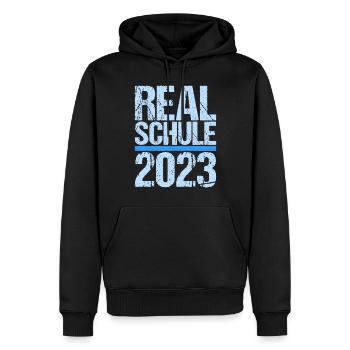 Realschule bestanden Realschulabschluss 2023 - Männer Premium Bio Hoodie - Schwarz - Vorne - Nico (187cm)