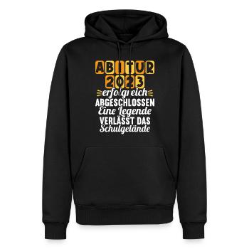 Eine echte Legende verlässt Gelände Abi 2023 - Männer Premium Bio Hoodie - Schwarz - Vorne - Nico (187cm)