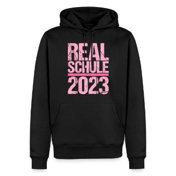 Realschule bestanden Realschulabschluss 2023 - Männer Premium Bio Hoodie - Schwarz - Vorne - Nico (187cm)