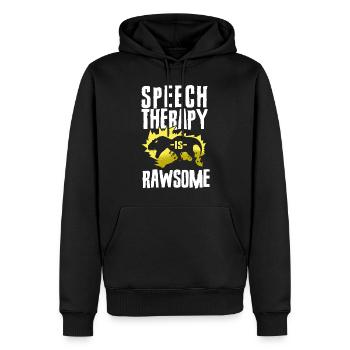 Assistant orthophoniste - Sweat à capuche Premium bio Homme - noir - Devant - Nico (187cm)