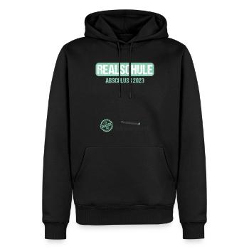 Realschule Gästebuch Realschulabschluss 2023 - Männer Premium Bio Hoodie - Schwarz - Vorne - Nico (187cm)
