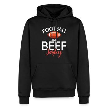 Beef Jerky Gift Beef Jerky Lover - Men’s Premium Organic Hoodie - black - Front - Nico (187cm)