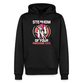 Stepmother of four great children - Men’s Premium Organic Hoodie - black - Front - Nico (187cm)