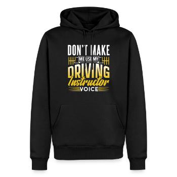 Ma voix d’instructeur de conduite Profession de moniteur de conduite - Sweat à capuche Premium bio Homme - noir - Devant - Nico (187cm)