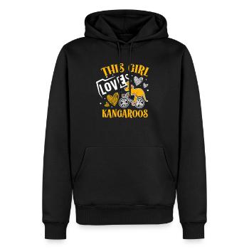 Cette fille aime les kangourous australien animal - Sweat à capuche Premium bio Homme - noir - Devant - Nico (187cm)