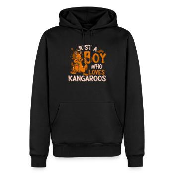 Juste un garçon qui aime les kangourous Australie animal - Sweat à capuche Premium bio Homme - noir - Devant - Nico (187cm)