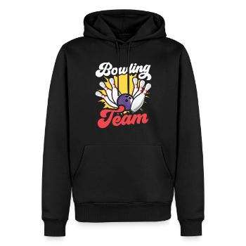 Bowling Team Hobby Bowler Mannschaft - Männer Premium Bio Hoodie - Schwarz - Vorne - Nico (187cm)