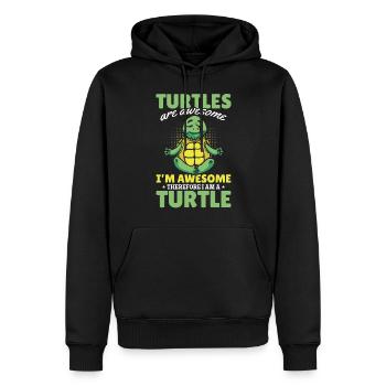 Amoureux des tortues Mignon Amoureux des tortues - Sweat à capuche Premium bio Homme - noir - Devant - Nico (187cm)