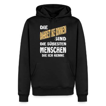 DIABETIKERINNEN SIND DIE SÜßESTEN MENSCHEN - Männer Premium Bio Hoodie - Schwarz - Vorne - Nico (187cm)